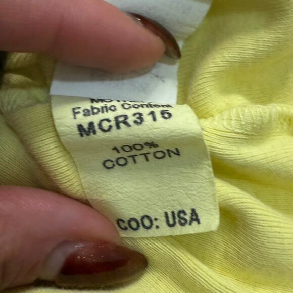 Mother Canary Yellow Blue Groove Itty Bitty Ringer Baby Tee size XS NEW Tags - Picture 3 of 6